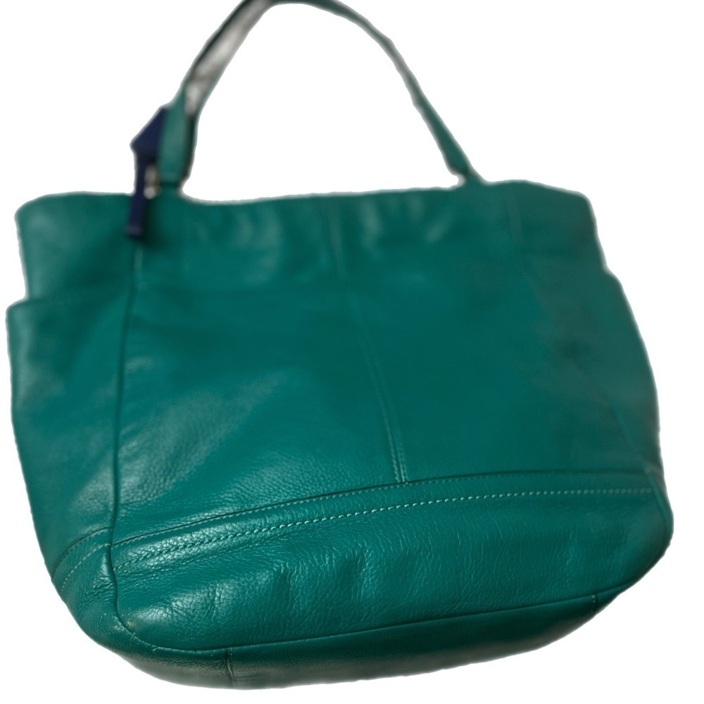Coach Park Carrie Green Leather Tote Shoulder Bag H1381-F23662 Stylish Handbag - Picture 5 of 9